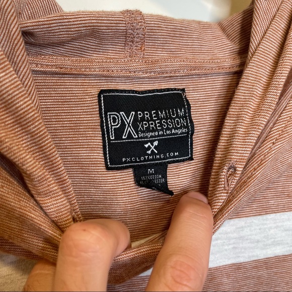 PXexpressions Striped Pullover Hoodie Sweatshirt light Weight Long Sleeve - Picture 4 of 6